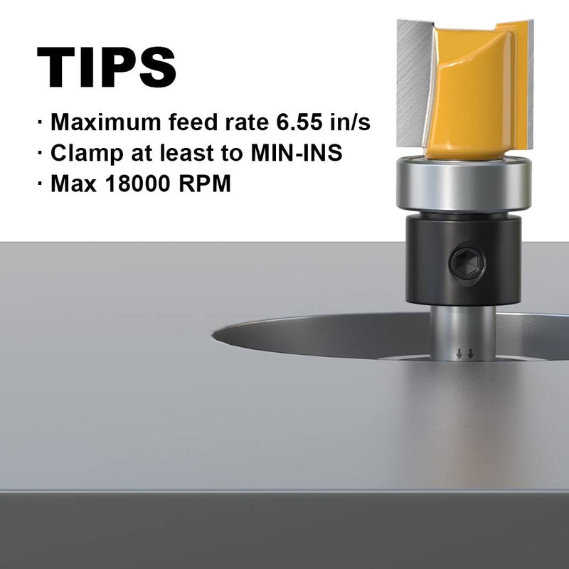 XDENGP Pattern Flush Trim Router Bit 1/4 Inch Shank, 1/2 Inch Cutting Diameter, 1/2 Inch Cutting Length, Top Bearing Flush Straight Cut Trim Router Bit for Woodworking - Image 5
